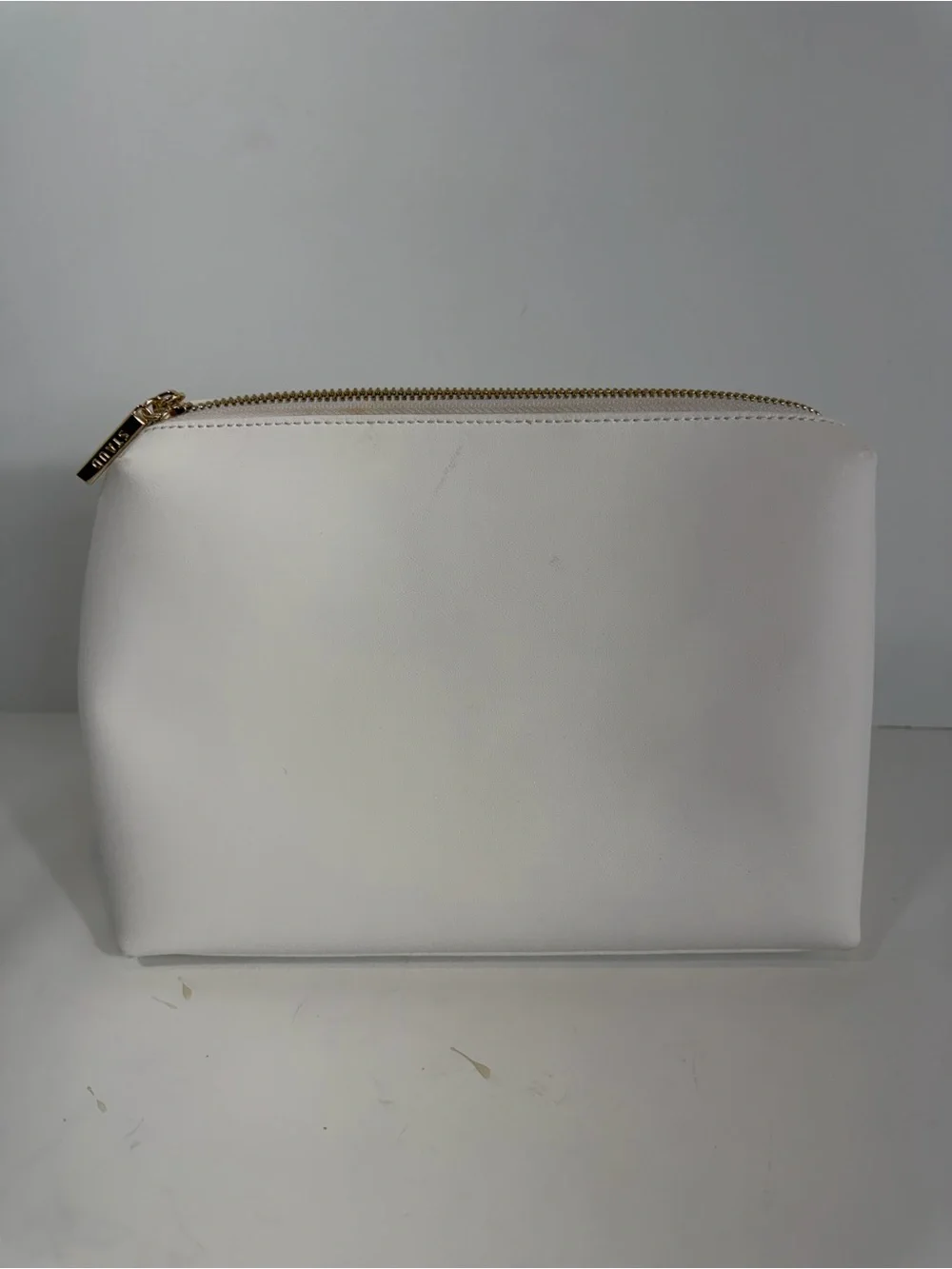 STAUD Shirley Clear PVC Tote Bag White Zip Pouch Insert Transparent Beach Bag